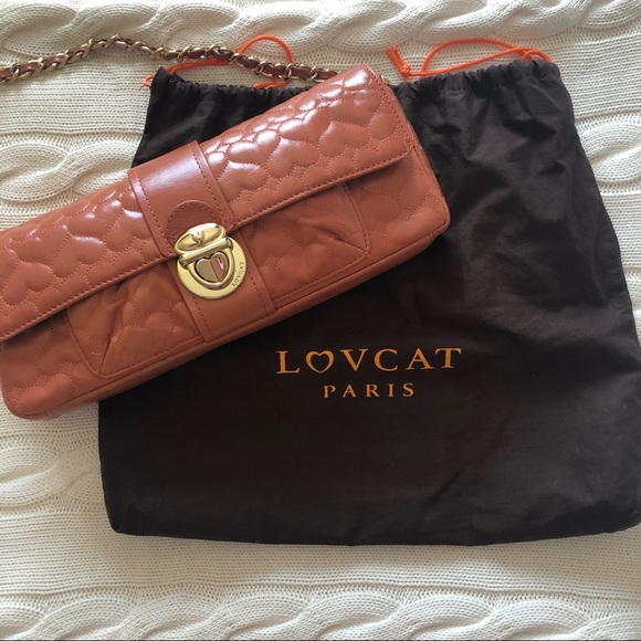 LOVCAT leather quilted hearts clutch/purse NWOT - Picture 3 of 7